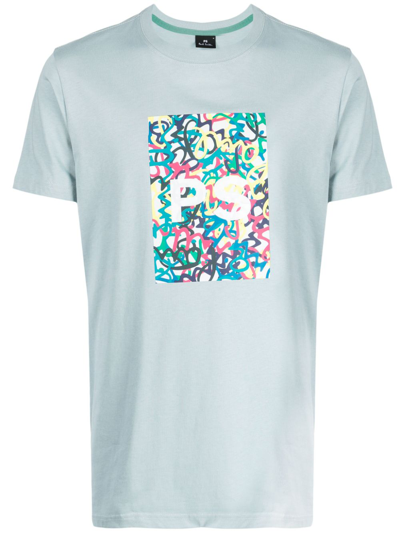 Ps By Paul Smith Ps Graffiti Cotton T-shirt In Green