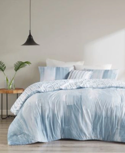 Natori Brush Stroke Comforter Collection Bedding In Blue