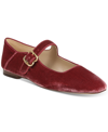 Sam Edelman Michaela Mary Jane Flat Raspberry In Raspberry Mauve Velvet