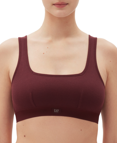 Gap Body Women's Logo Comfort Square-neck Bralette Gpw01052 In Windsor Wine