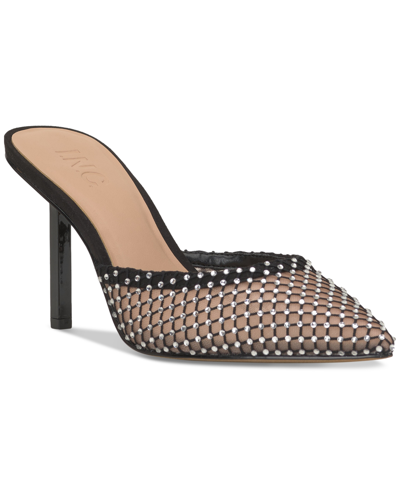 Inc International Concepts Women's Emory Slide Pumps, Created For Macy's In Black Mesh