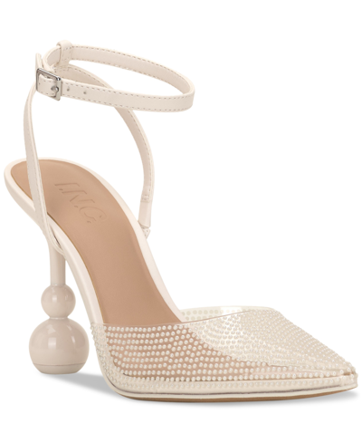 Inc International Concepts Women's Rami Two-piece Ankle-strap Pumps, Created For Macy's In Pearl
