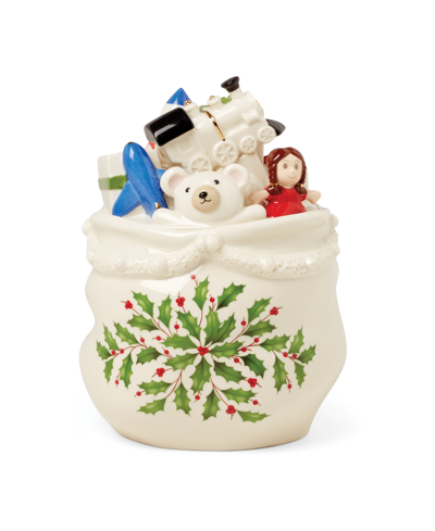Lenox Holiday Figural Cookie Jar In Multi And White