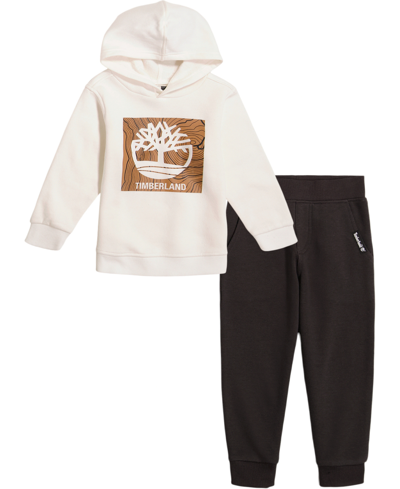 Timberland Toddler Boys Fleece Icon Pullover Hoodie And Joggers, 2 Piece Set In White