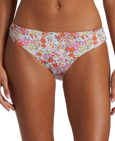 Roxy Juniors' Floral-print Beach Classics Hipster Bikini Bottoms In Tiger Lily Autumn Ditsy