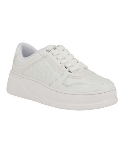 Tommy Hilfiger Women's Glenny Platform Lace Up Sneakers In White