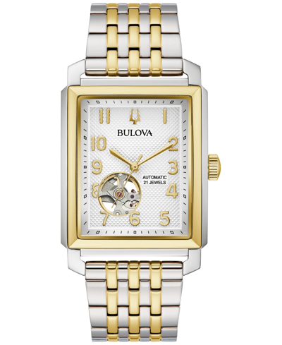Bulova Men's Automatic Classic Sutton Two-tone Stainless Steel Bracelet Watch 33mm In Two Tone/silver Tone/gold Tone