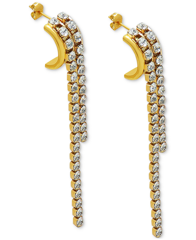 Heymaeve 18k Gold-plated Cubic Zirconia Draped J-hoop Earrings