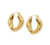 HEYMAEVE 18K GOLD-PLATED MEDIUM ARTISTIC HOOP EARRINGS