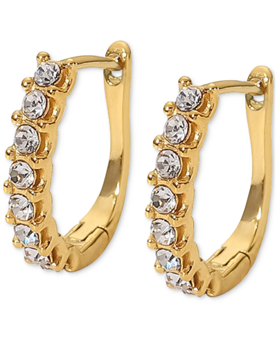 Heymaeve 18k Gold-plated Small Cubic Zirconia Oval Hoop Earrings