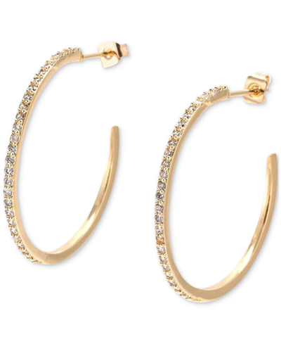 Heymaeve 18k Gold-plated Medium Pave C-hoop Earrings, 1.18"