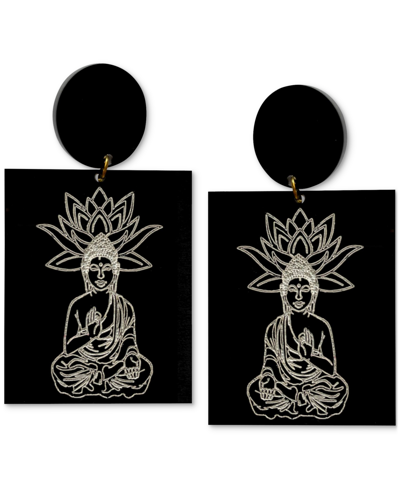 Swanky Designs Buddah Love Dangle Drop Earrings In Black