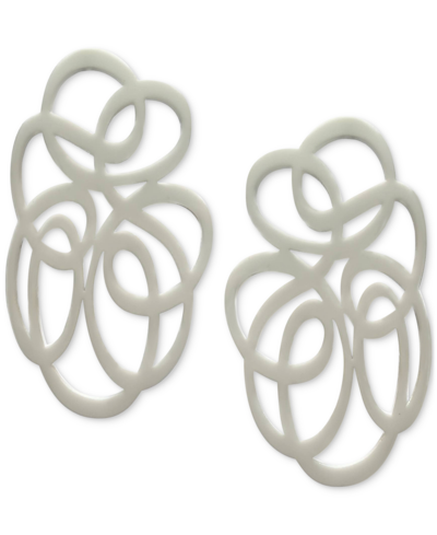 Swanky Designs Tatiana Swirl Drop Earrings In White