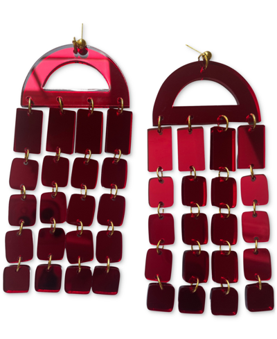 Swanky Designs Motions 2.0 Drop Earrings In Mirror Red