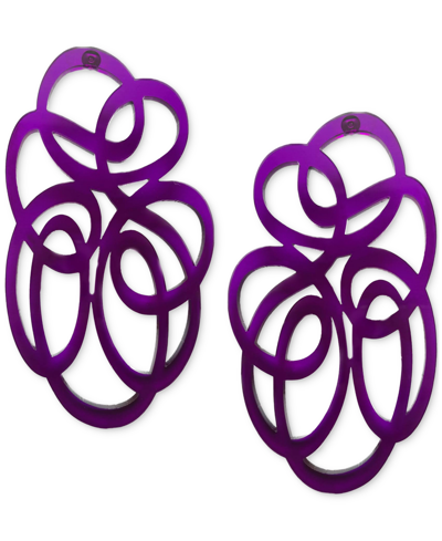 Swanky Designs Tatiana Swirl Drop Earrings In Purple
