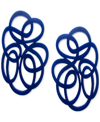 Swanky Designs Tatiana Swirl Drop Earrings In Royal Blue