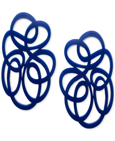 Swanky Designs Tatiana Swirl Drop Earrings In Royal Blue