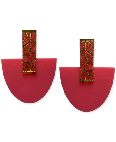 Swanky Designs Zahara Geo Curve Drop Earrings In Parfait Pink