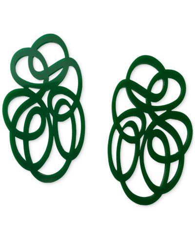 Swanky Designs Tatiana Swirl Drop Earrings In Green
