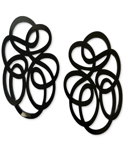 Swanky Designs Tatiana Swirl Drop Earrings In Black