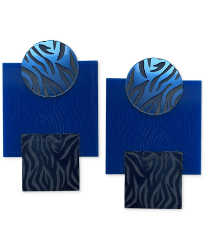 Swanky Designs Tahari Geo Drop Earrings In Blue