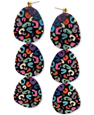 Swanky Designs Khole Ii Dangle Triple Drop Earrings In Multi