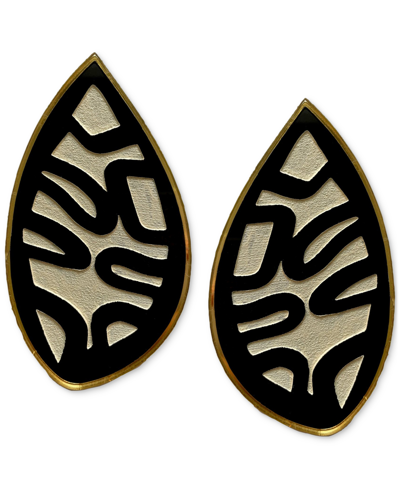 Swanky Designs Sammie Pear Drop Earrings In Black