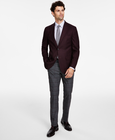 Tommy Hilfiger Men's Modern-fit Solid Sport Coat In Burgundy