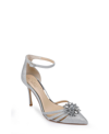 Jewel Badgley Mischka Women's Violette Pointed Toe Evening Sandals In Silver Glitter