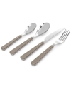 Martha Stewart Garden Cottage 16pc Stainless Steel Flatware Set In Taupe