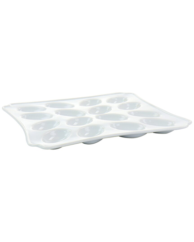 Martha Stewart 12in Ceramic Deviled Eggs Serving Platter In White