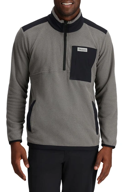 Outdoor Research Trail Mix Colorblock Quarter Zip Pullover In Pewter