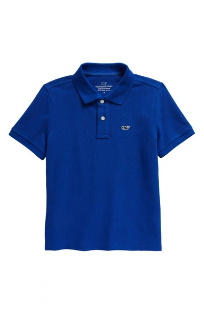 Vineyard Vines Kids' Heritage Cotton Piqué Polo In Maritime Blue