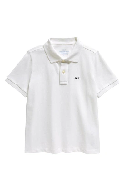 Vineyard Vines Kids' Heritage Cotton Piqué Polo In White Cap