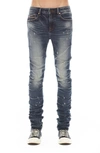 Cult Of Individuality Punk Nomad Paint Splatter Ripped Super Skinny Jeans In Cactus