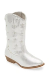 Tucker + Tate Kids' Charli Cowboy Boot In Silver Shimmer