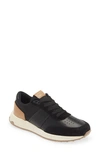 Tod's Tods Mens Black Luxury Leather And Mesh Low-top Trainers In Nero/ Nocciola Chiaro