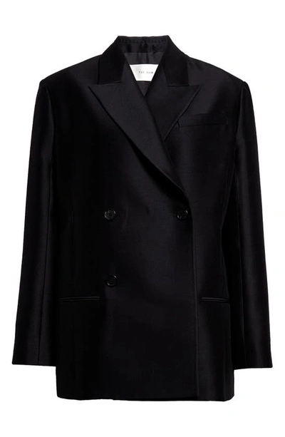 THE ROW COSIMA DOUBLE BREASTED WOOL & SILK BLAZER