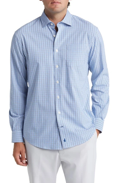 Johnnie-o Acadia Prep-formance Check Button-up Shirt In Royal