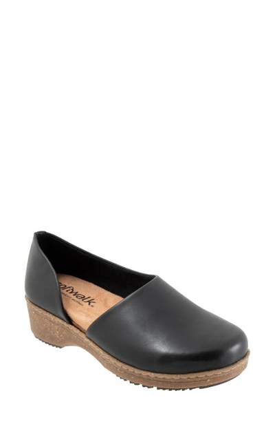 Softwalk Addie Womens Leather D'orsay Clogs In Black