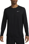 Nike Dri-fit Uv Long-sleeve Running Top In Black