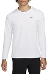 Nike Men's Miler Dri-fit Uv Long-sleeve Running Top In White