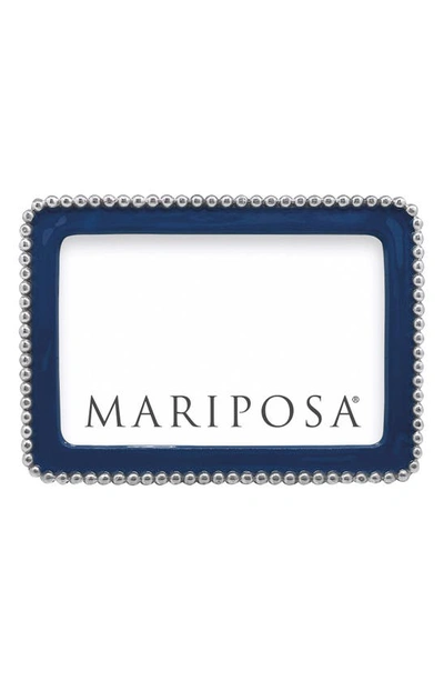 Mariposa Beaded Sand Cast Aluminum Picture Frame In Blue