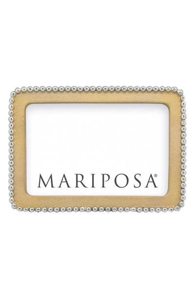 Mariposa Beaded Sand Cast Aluminum Picture Frame In Gold