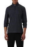 Bugatchi Quarter Zip Performance Pullover In Caviar
