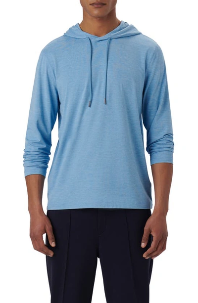 Bugatchi Performance Hoodie In Air Blue