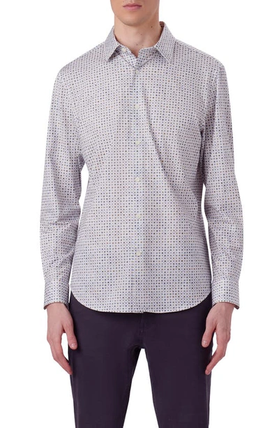 Bugatchi James Ooohcotton® Dot Print Button-up Shirt In Chalk
