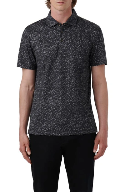 Bugatchi Victor Ooohcotton® Cigar Print Polo In Black