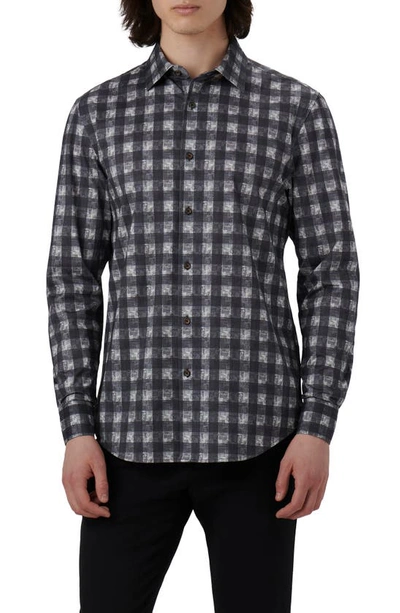 Bugatchi James Ooohcotton® Plaid Button-up Shirt In Black