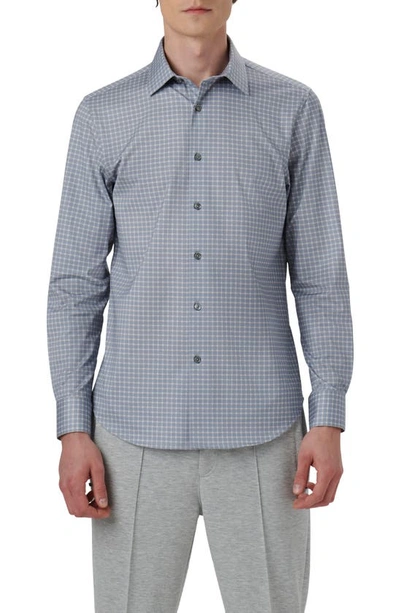 Bugatchi James Ooohcotton® Check Print Button-up Shirt In Cement